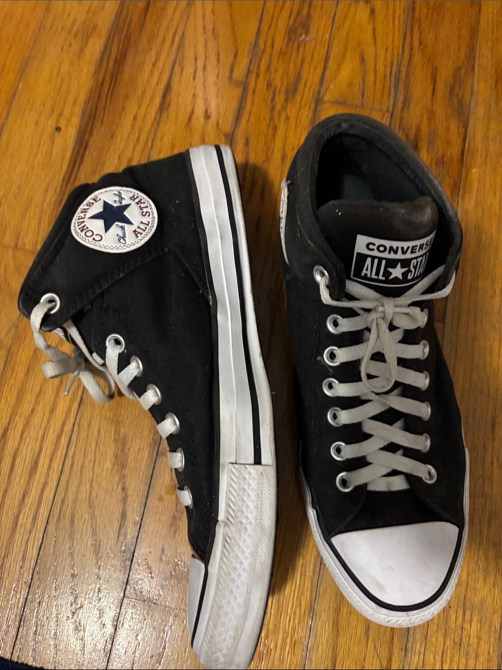 Converse Black and White High-Top All Star Sneakers - Picture 4 of 9